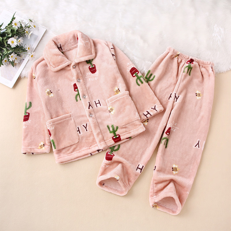 秋冬季儿童法兰绒睡衣男童宝宝女童家居服男孩加厚冬款女孩珊瑚绒,淘宝优惠券,粉丝福利购,淘宝优惠卷