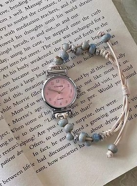 vintage满钻抽拉可调节手表链复古气质手链通勤手饰