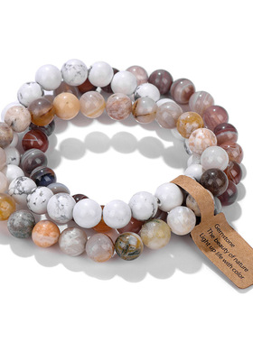 珠子女士手链紫水晶多层组合手串