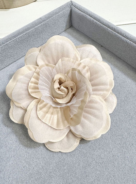 韩版柯根纱丝稠花朵女士胸花别针布艺山茶花胸针饰品