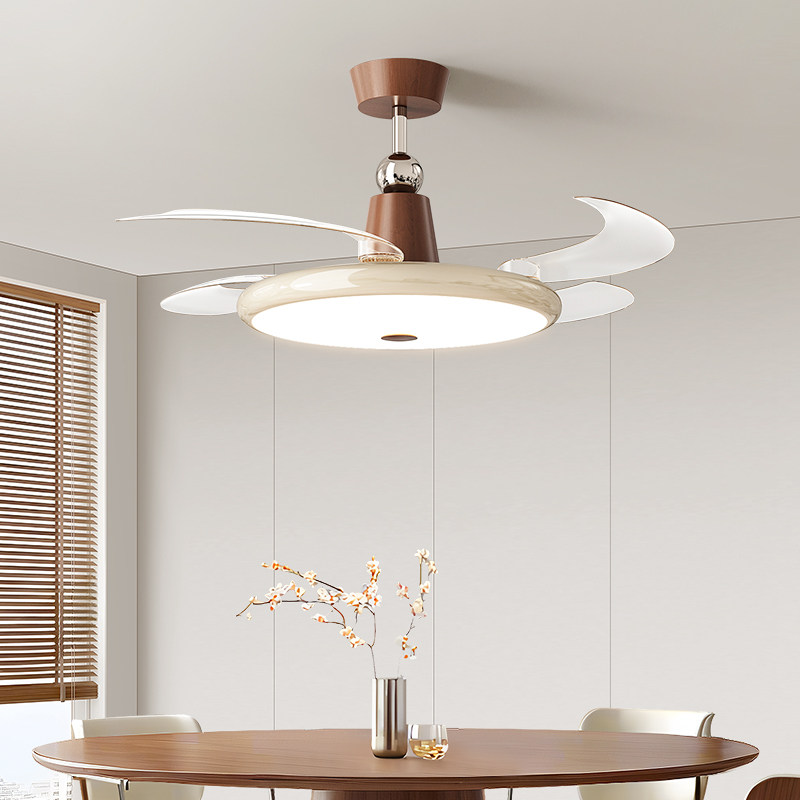 法式中古风扇灯餐厅一体核桃木纹42寸电扇灯客餐厅卧室隐形吊扇灯,淘宝优惠券,粉丝福利购,淘宝优惠卷