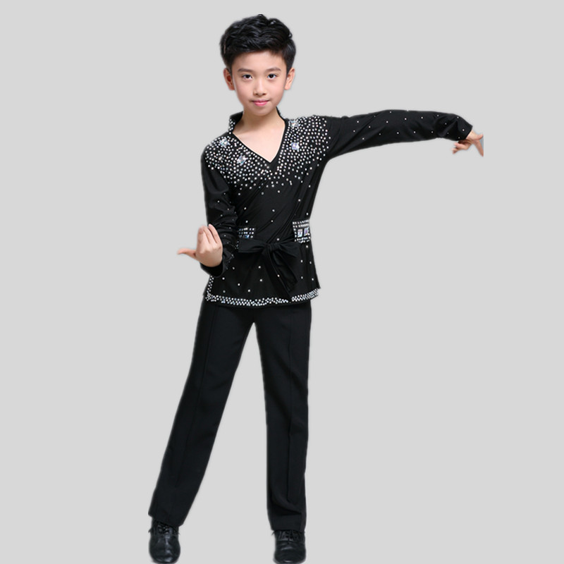 新款男童拉丁舞表演服少儿舞台走秀比赛拉丁舞服儿童拉丁舞练功服-图0