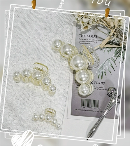 Брендовая заколка для волос из жемчуга, маленькая заколка-крабик, аксессуар для волос