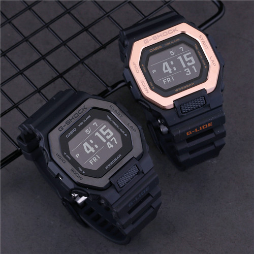 卡西欧五十岚联名款 G-SHOCK小方块蓝牙跑步测速手表潮汐 GBX-100 - 图1