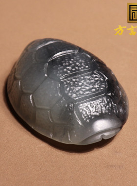 惊呆方言和田玉精品佩戴级细腻油润新疆青花福寿绵长龟壳挂件A8