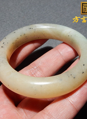 方言和田玉且末糖青花手镯51mm