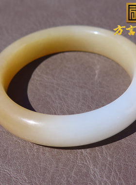 惊呆方言和田玉精品新疆且末料细腻细腻蜂蜜糖羊脂白玉52mm手镯X5