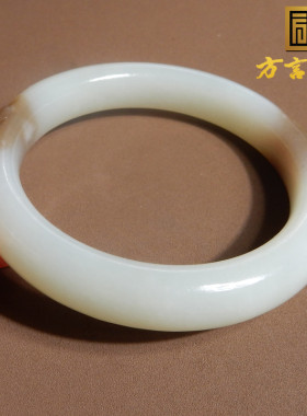 震惊方言和田玉新疆且末料油润细腻红糖羊脂白玉55mm雕花手镯A5
