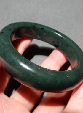 方言和田玉沙枣青籽油润手镯