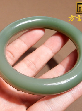 惊呆了俄料老坑碧玉粉青高冰底近无结构内径56mm正装女士手镯w2