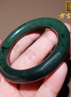 方言特惠新疆碧玉籽料圆条手镯