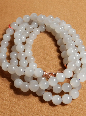 福利价仅一条方言品牌青海料冰底温润烟紫8mm108颗高级下项链X3