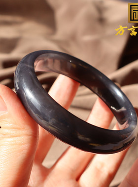 青海料油润帝王紫卡53mm正装手镯