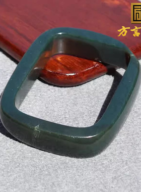 惊呆了方言品牌和田玉新疆细料细腻黑青玉籽料内径57mm精品手镯O8