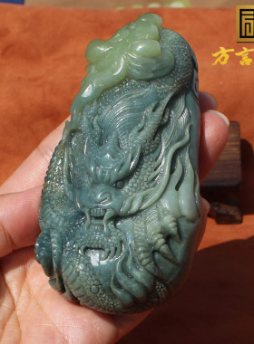 方言和田玉黄口双色龙行天下把件