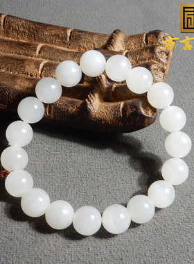 新疆且末羊脂白玉10mm手串