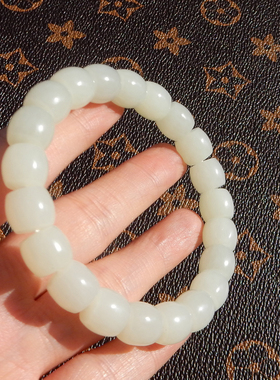 俄罗斯油润羊脂白玉10mm直切手串