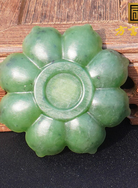 方言和田玉俄细润碧玉阳绿色摆件