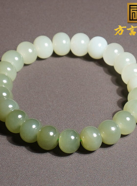 和田玉青海料冰底白玉渐变湖水绿