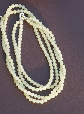 方言和田玉青海料晴水色编织手串