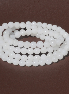 和田玉且末料羊脂级细腻白玉手串