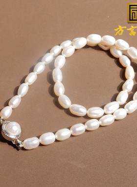 精品天然淡水珍珠镶嵌925银项链