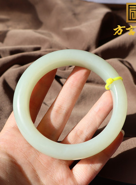 新疆无结构黑山羊脂白玉61mm手镯