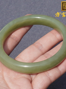 方言和田玉高脂糯青黄口料手镯