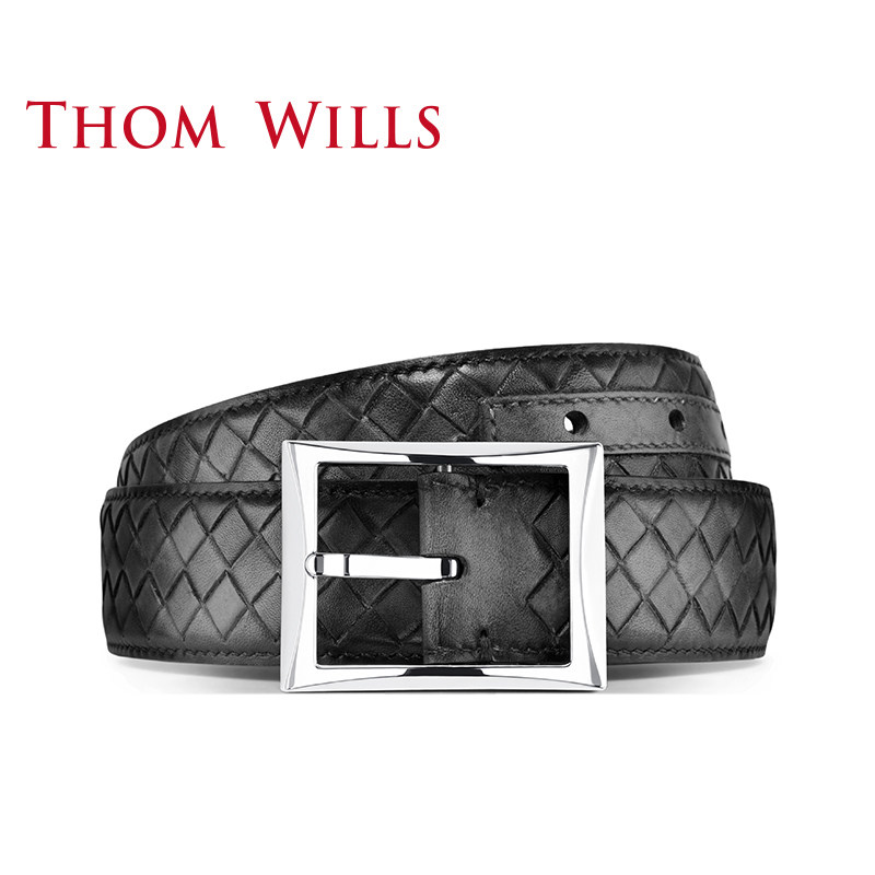 thomwills男真皮针扣3.5 cm宽皮带 thomwills腰带/皮带/腰链