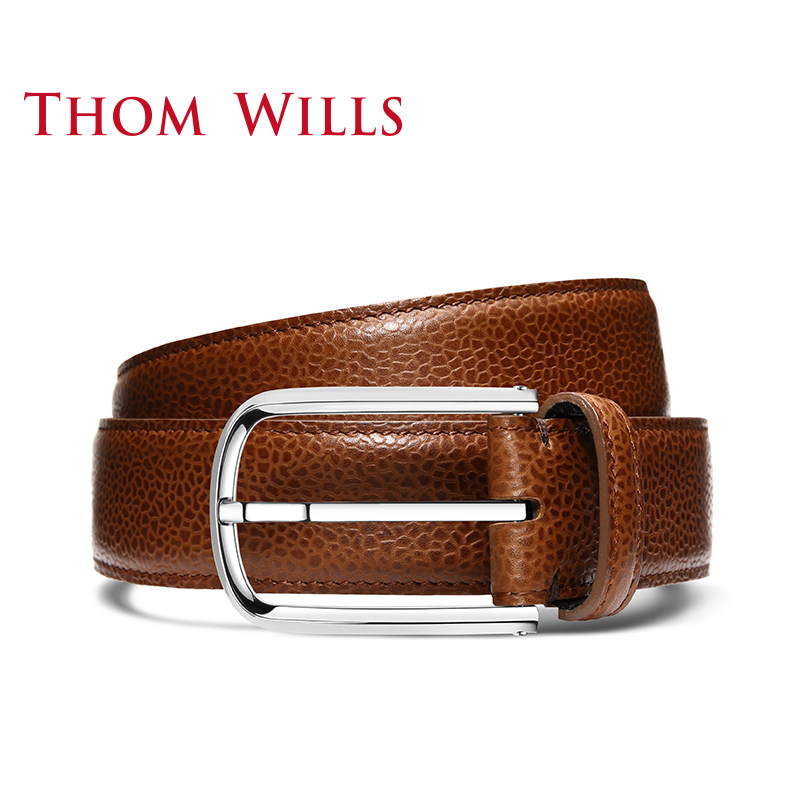 thomwills男真皮商务休闲棕色皮带 thomwills腰带/皮带/腰链