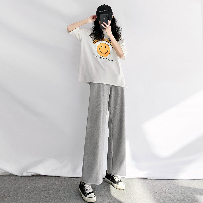 灰色阔腿裤2020秋大码休闲直筒裤子 玮岚国际休闲裤
