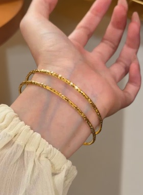 仿真黄金沙金碎冰冰轻奢手镯