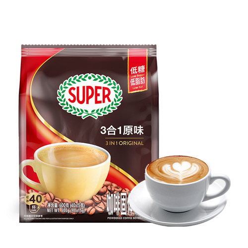 马来西亚进口super超级咖啡原味三合一速溶咖啡粉低糖低脂肪提神 - 图3