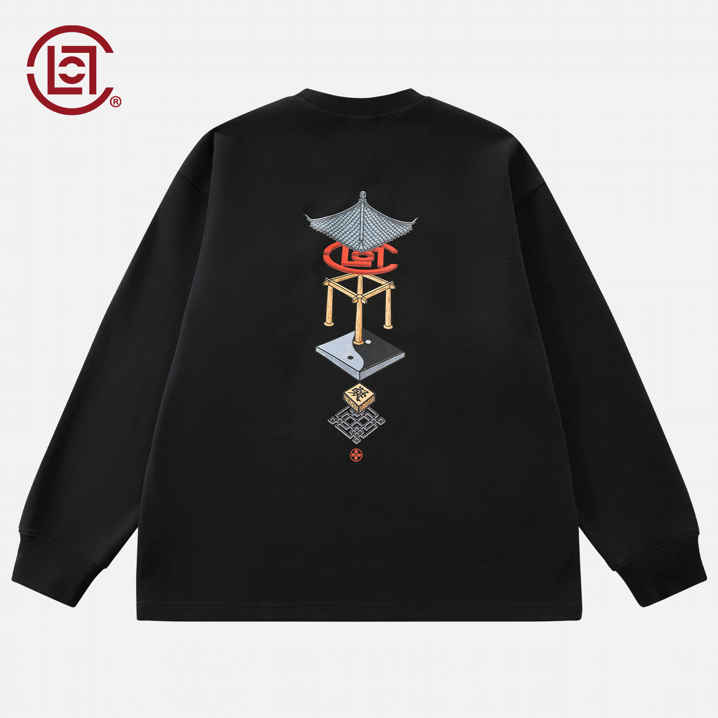 【CLOTTEE by CLOT】筑天地印花长袖T恤 榫卯系列 陈冠希主理 - 图1