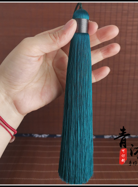 车挂竹笛箫竹帘桌旗手串墨蓝流苏