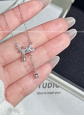 s999纯银铃兰花流苏项链女轻奢小众高级感锁骨链送闺蜜生日礼物
