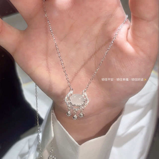 Peace and longevity lock sterling silver necklace gift for women