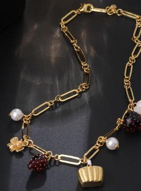 酒醉草莓中古vintage项链套装