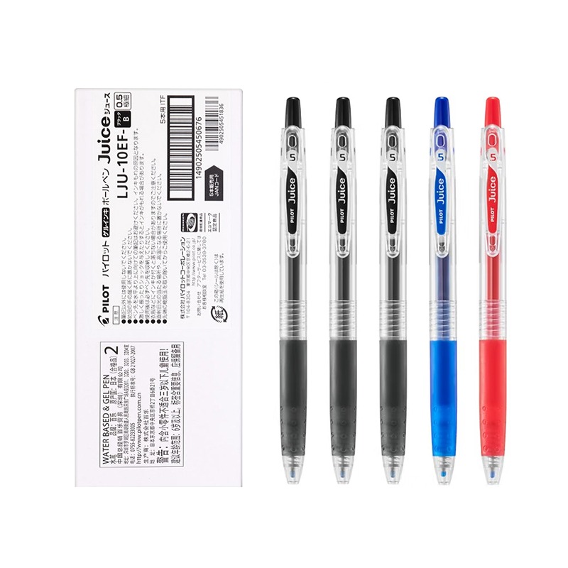 日本PILOT百乐笔Juice果汁笔按动式中性笔0.38/0.5黑色速干水笔芯学生考研考试刷题笔进口文具套装-图0