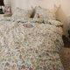 Korean style small fresh floral bedding set single double pure cotton bed sheet quilt cover pure cotton four-piece set for women