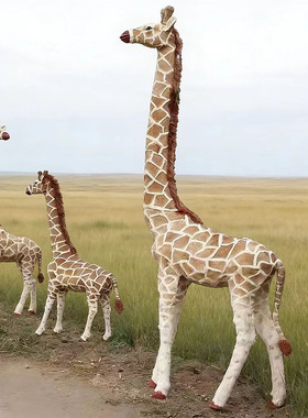 真皮仿真长颈鹿模型摆件科普
