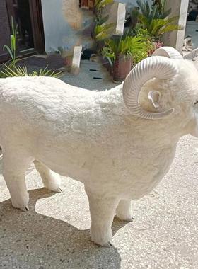 塑料招财田园展厅仿真绵羊山羊