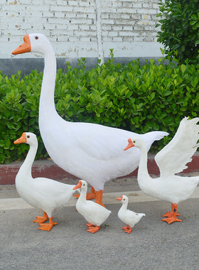 仿真鹅模型拍照大白鹅摆件道具