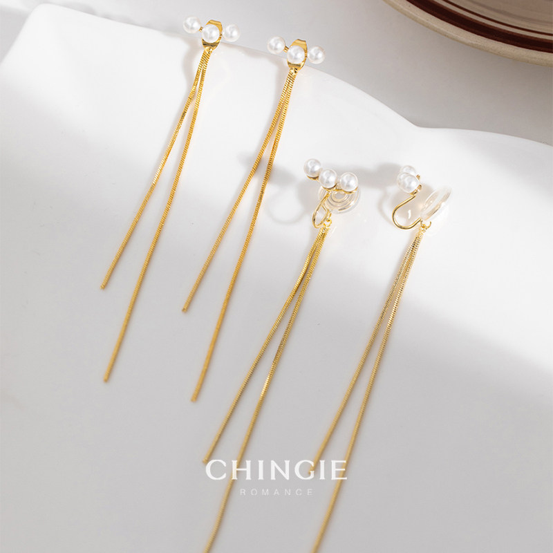 青芥chingie珍珠流苏法式赫本蚊香盘无耳洞耳夹新款耳饰2026爆款,淘宝优惠券,粉丝福利购,淘宝优惠卷