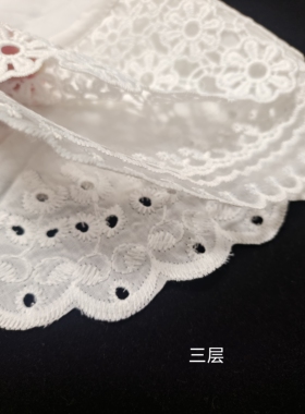 复古森系三层蕾丝领百搭小披花边假领子搭配毛衣外套裙甜美装饰领