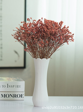 素烧白色陶瓷花瓶现代简约干花插花器创意家居装饰工艺品摆件