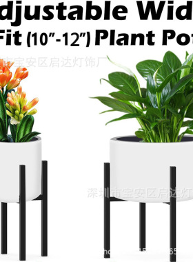 热款客厅室内式阳台铁艺花架简约植物架子十字伸缩花盆架
