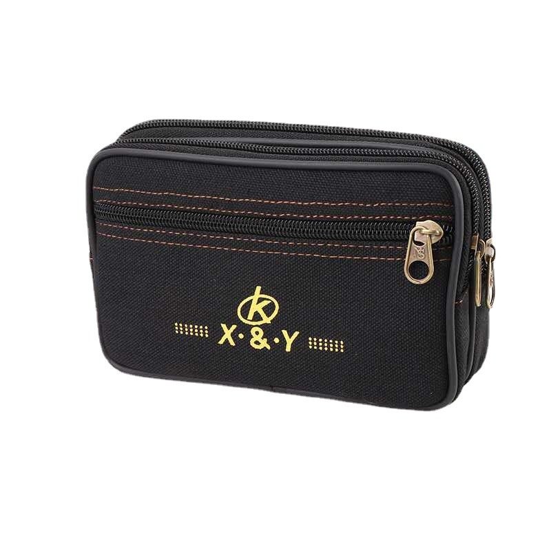 新款男士6.8英寸帆布手机腰包横竖3拉手机腰包穿皮带手机包,淘宝优惠券,粉丝福利购,淘宝优惠卷