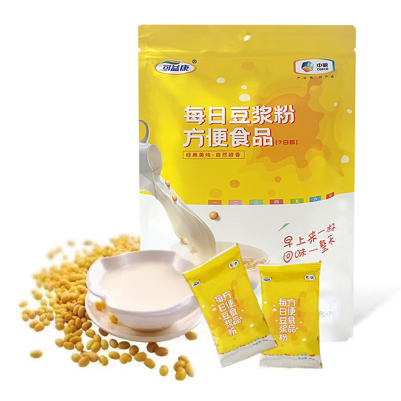 可益康每日豆浆粉210g*2 原味豆浆速溶冲泡早餐 中粮出品 - 图0