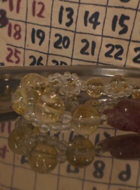 原创设计草莓晶爱心配饰黄水晶白水晶手链天然水晶手串女生送礼